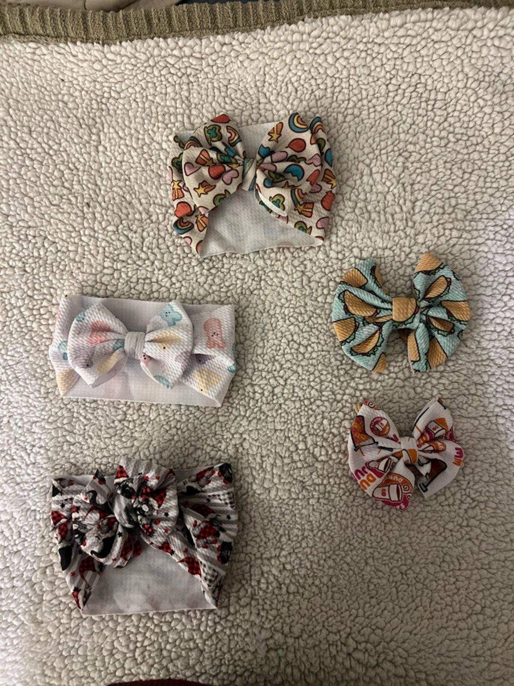 Baby Headbands- Easter, Lucky Charms , Tacos, Dunkin, Christmas